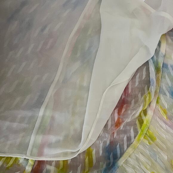 Tanya Taylor Teresa Tie Dye  Asymmetrical Silk Blend Midi Skirt Size 8 - Picture 7 of 12